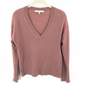 Naked Cashmere Sweater Womens Size XS Pink Rosewood V-Neck Long Sleeve Jumper